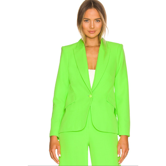 NEW $1115 L'agence Chartreuse Lime Green Chamberlain Pilar Suit Set 6 S - Picture 2 of 6